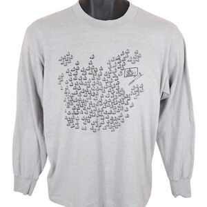 Vintage Sailing T Shirt Mens Size Medium Gray 80s Oh Sh*t Funny Made In USA